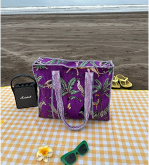 Noori Tote bag Purple Animal with zip 