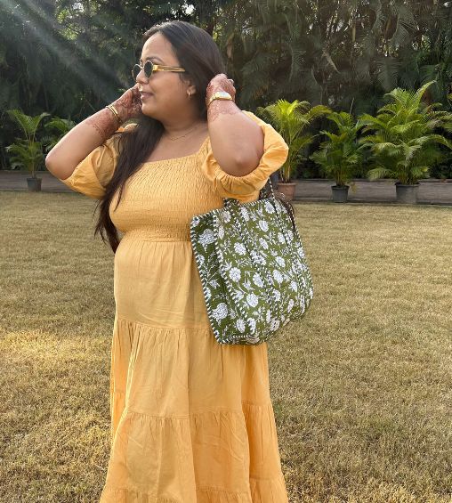  Noori Tote bag Floral Olive Green zip