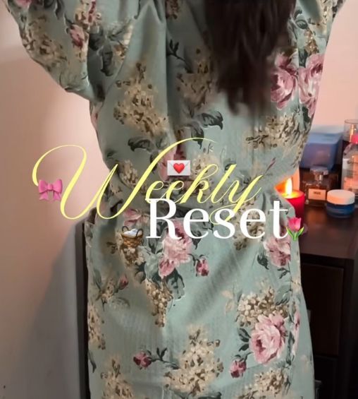 Ranisa waffle cotton bathrobe sky blue floral