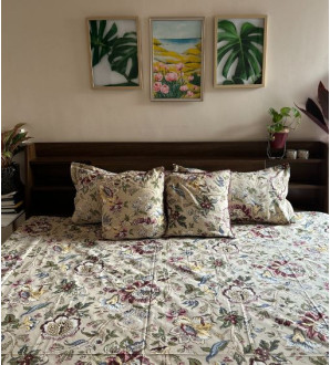 Sheetal Summer Pastel Bedding Set Brown 