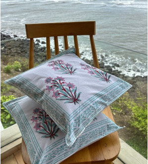 Cushion cover Handblock Floral