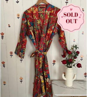 Rangeeli Cotton Robe Frida Print 