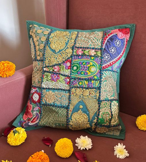 Khambadiya Green Cushion cover 2