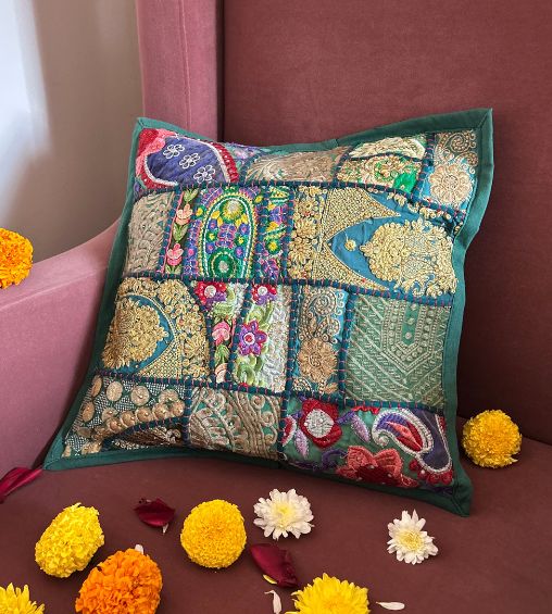 Khambadiya Green Cushion cover 2