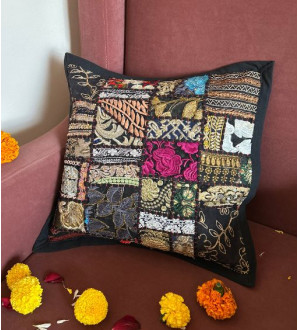 Khambadiya Black Cushion cover 