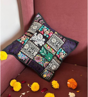Khambadiya Black Cushion cover 2.0