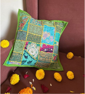 Khambadiya Neon Green Cushion cover 