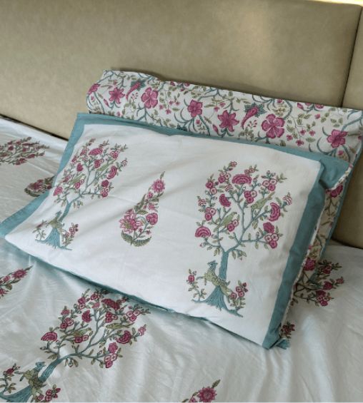 Rajvastra premium percale cotton bedsheet floral boquet