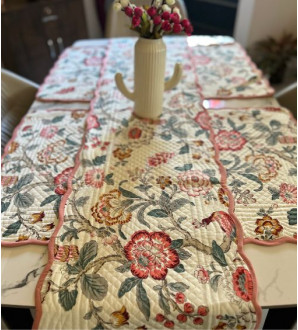 Pushp kala reversible dining  (Runner, 6 placemat set)