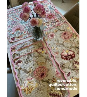 Pushp kala reversible dining 2.0 (Runner, 6 placemat set)