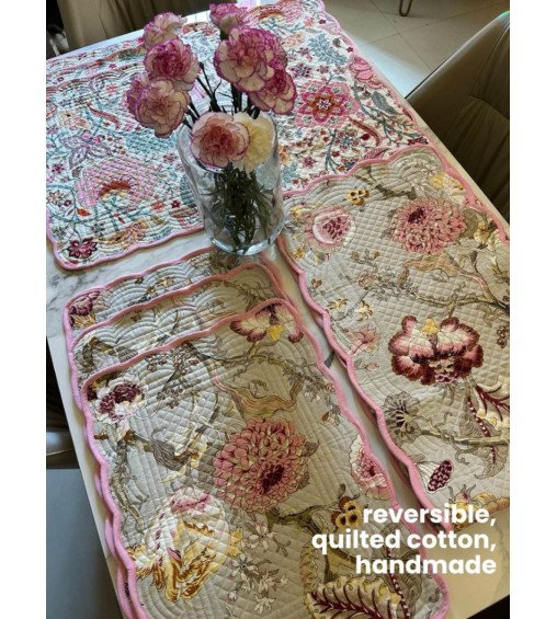 Pushp kala reversible dining 2.0 (Runner, 6 placemat set) Pushp kala reversible dining 2.0 (Runner, 6 placemat set)