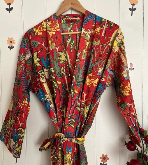 Rangeeli Cotton Robe Frida Print 