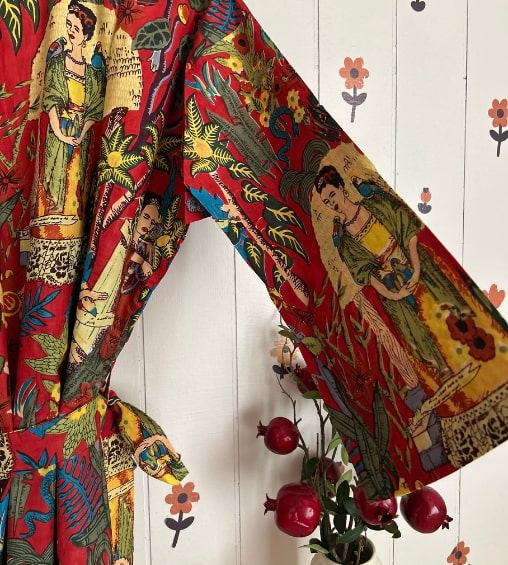 Rangeeli Cotton Robe Frida Print 